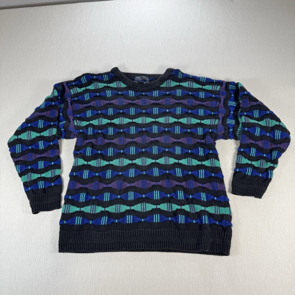 VTG‎ 90s Etchings Cozy Knit 3D Sweater Size M Pullover Coogi Like Colorful